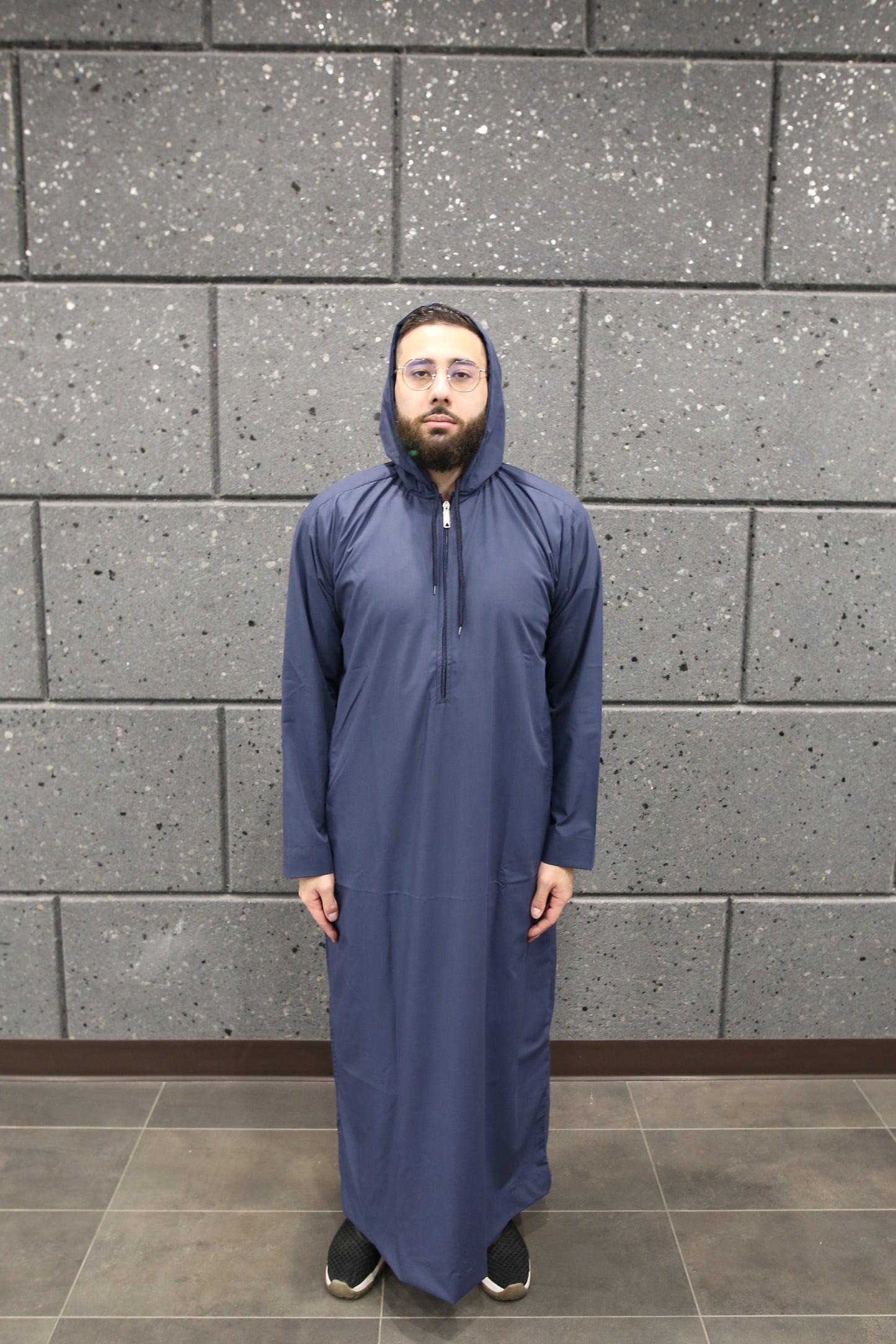 Navy Blue Hooded Thobe