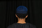 Navy Kufi prayer cap — back view