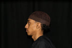 Mocha Kufi prayer cap — left side view