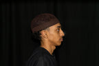 Mocha Kufi prayer cap — right side view