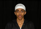 Ivory Kufi prayer cap — front view