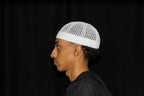 Ivory Kufi prayer cap — left side view