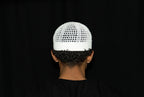 Ivory Kufi prayer cap — back view