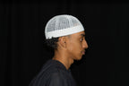 Ivory Kufi prayer cap — right side view