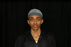 Slate Kufi prayer cap — front view