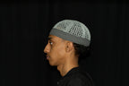 Slate Kufi prayer cap — left side view