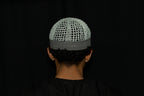 Slate Kufi prayer cap — back view