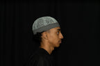 Slate Kufi prayer cap — right side view