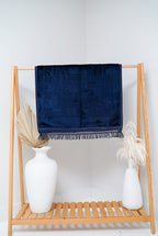 Navy Sajadah prayer mat — front display view