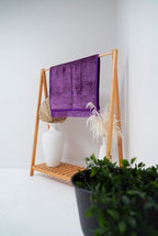 Violet Sajadah prayer mat — angled display view