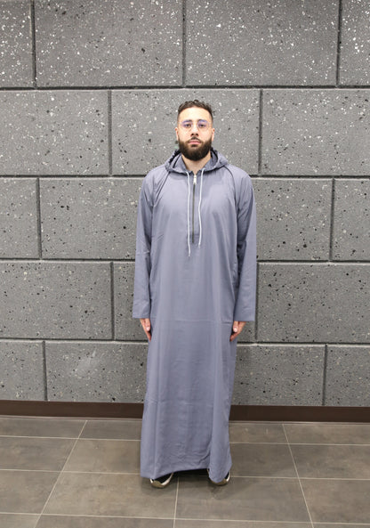 Grey Hooded Thobe