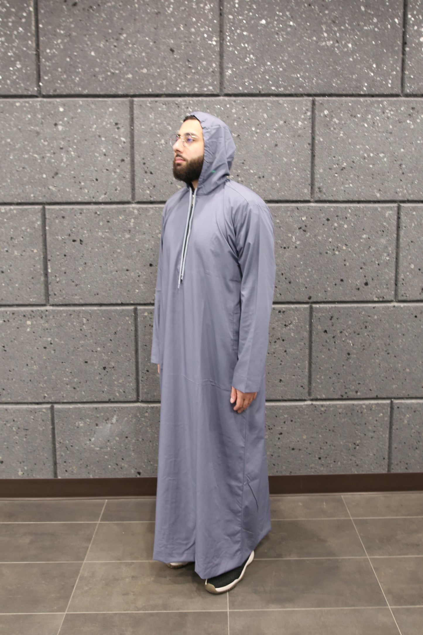 Grey Hooded Thobe