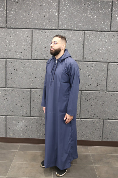 Navy Blue Hooded Thobe