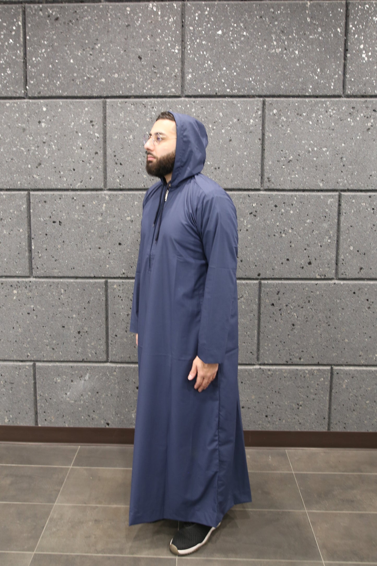 Navy Blue Hooded Thobe