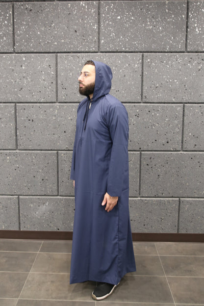 Navy Blue Hooded Thobe