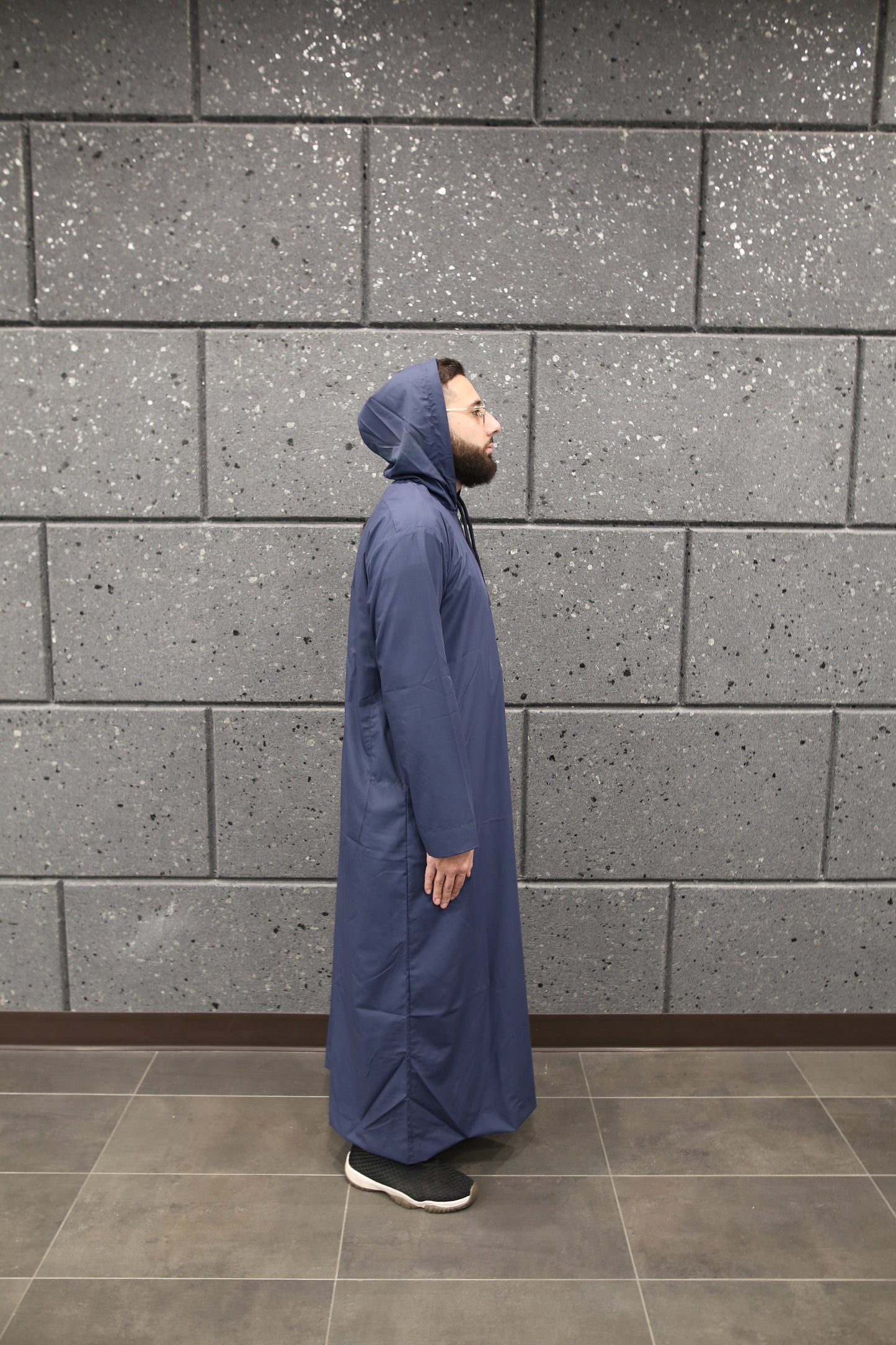 Navy Blue Hooded Thobe