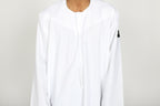 Bleached Emirati thobe — neckline detail