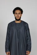 Slate Emirati thobe — front view